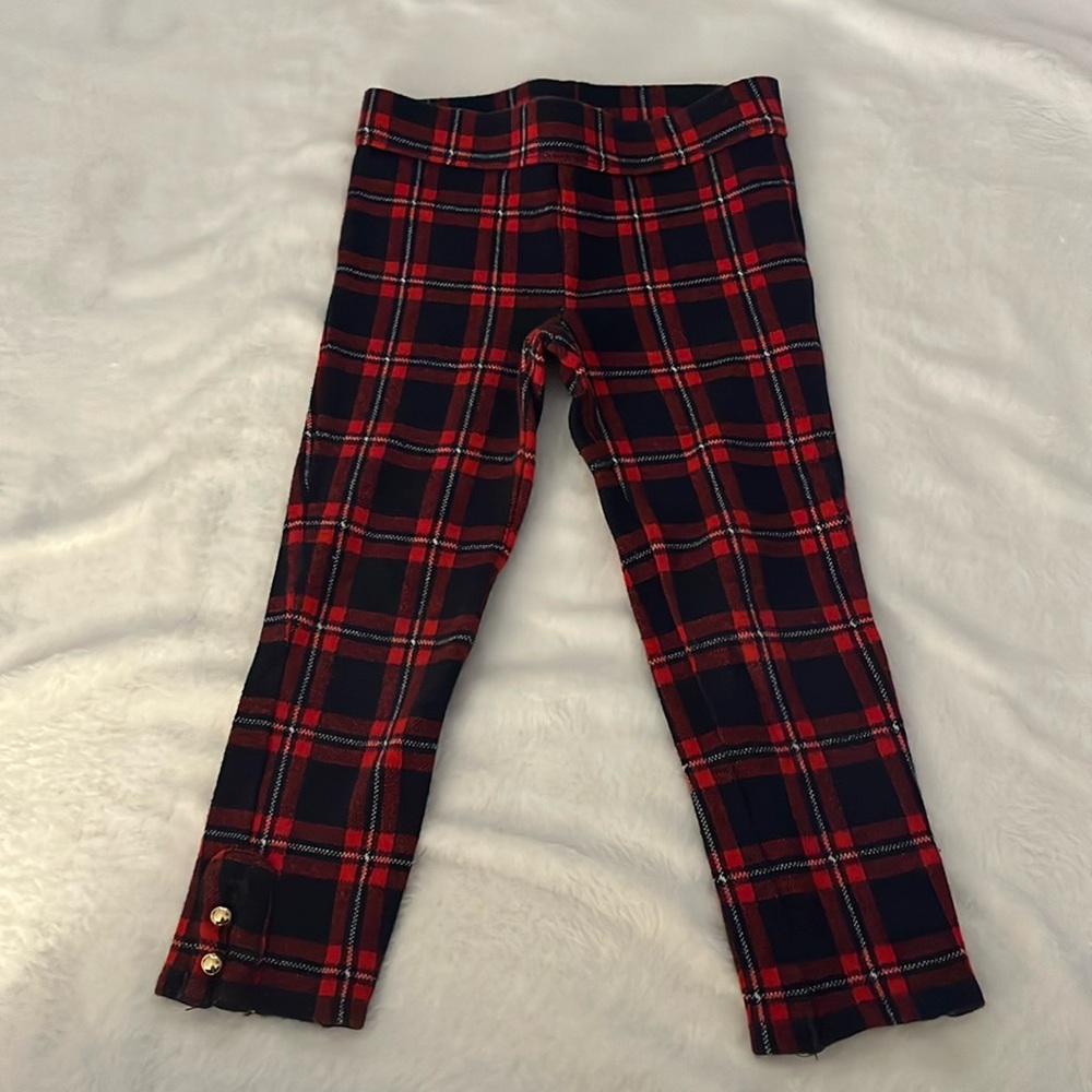 Tartan Button Cuff Ponte Pant Janie and Jack in 4T